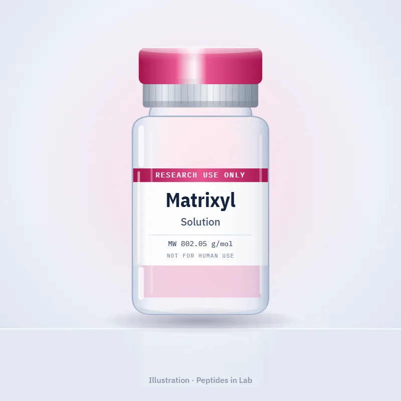 Illustration of a Matrixyl research peptide vial